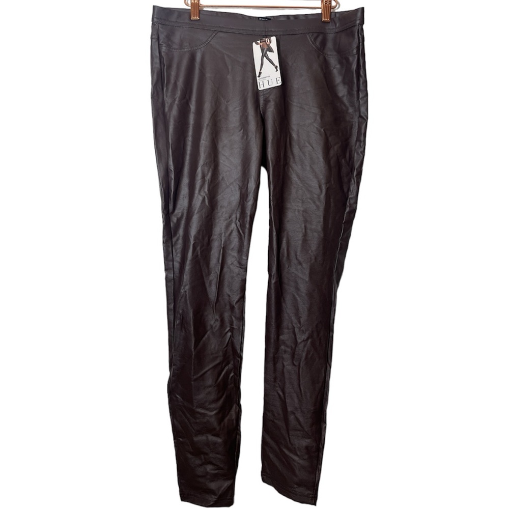 HUE - leatherette leggings, ESPRESSO